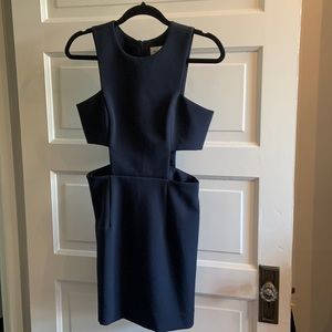 Navy blue dress with cut outs, by Milly